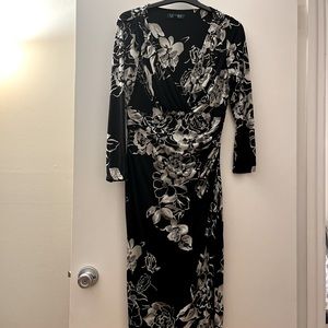 Ralph Lauren Floral Wrap Overlap Midi Bodycon Dress 10